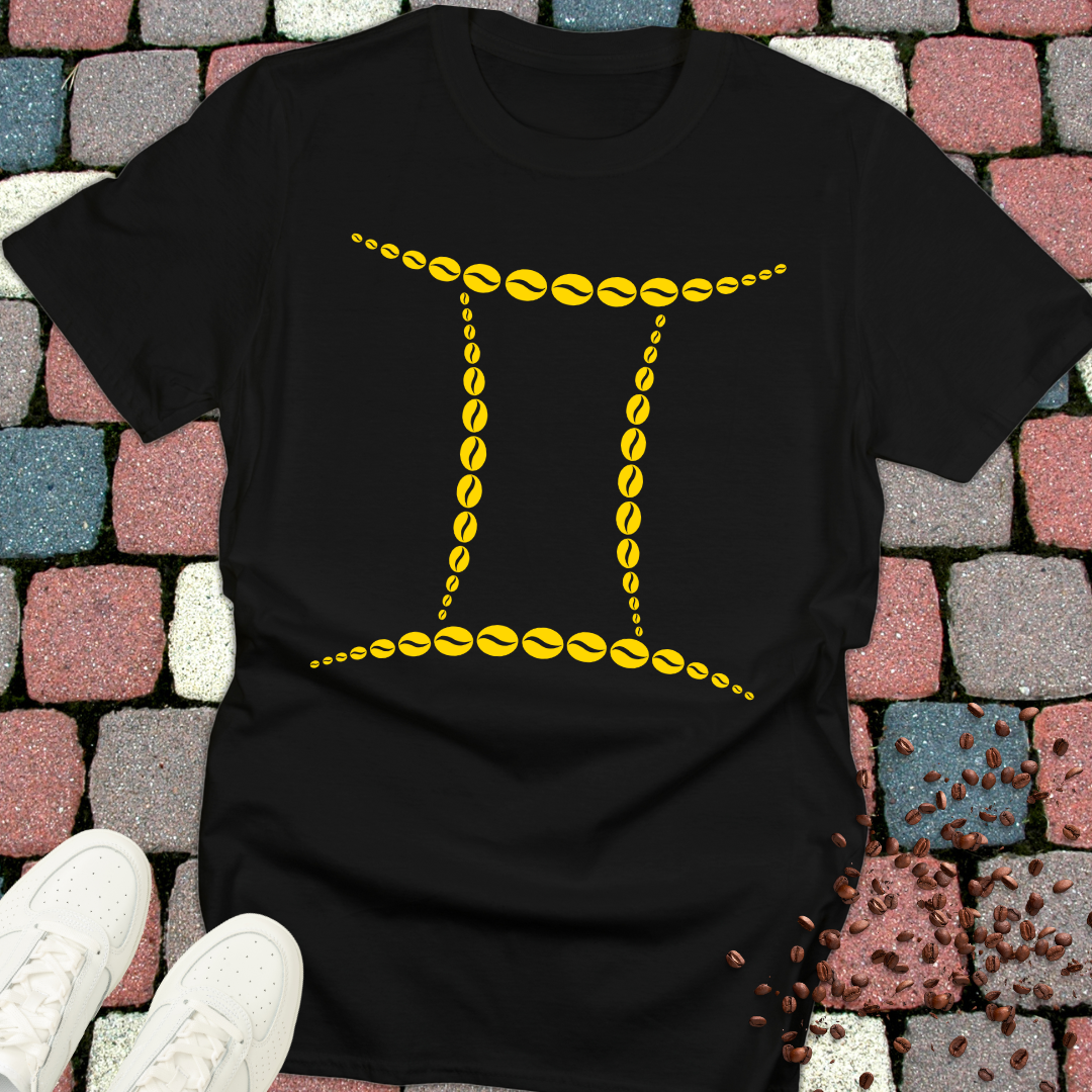 Gemini Zodiac Sign Coffee Bean T-Shirt