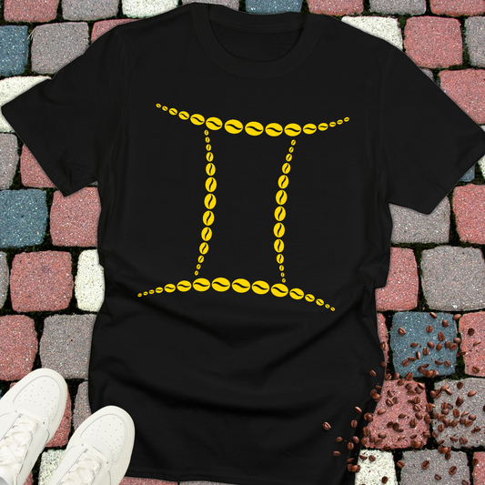 Gemini Zodiac Sign Coffee Bean T-Shirt