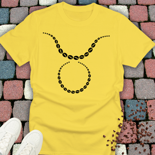 Taurus Zodiac Unisex Tee with Coffee Beans Design