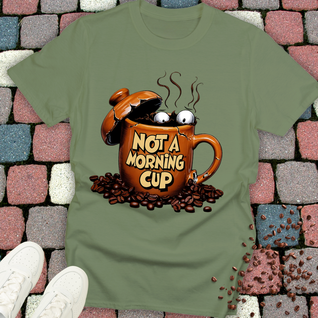 Unisex Coffee T-Shirt - 'not a morning cup' Design