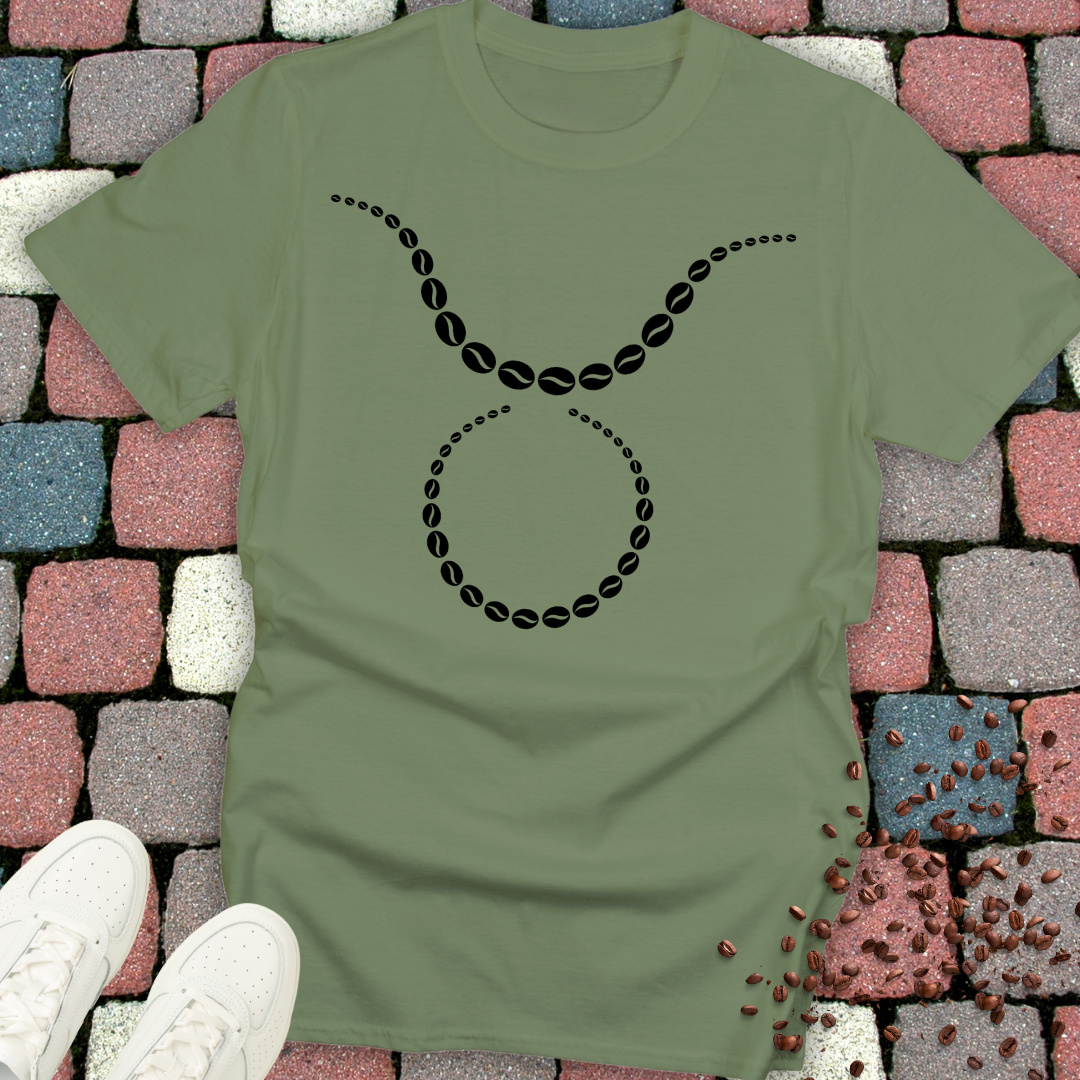 Taurus Zodiac Unisex Tee with Coffee Beans Design