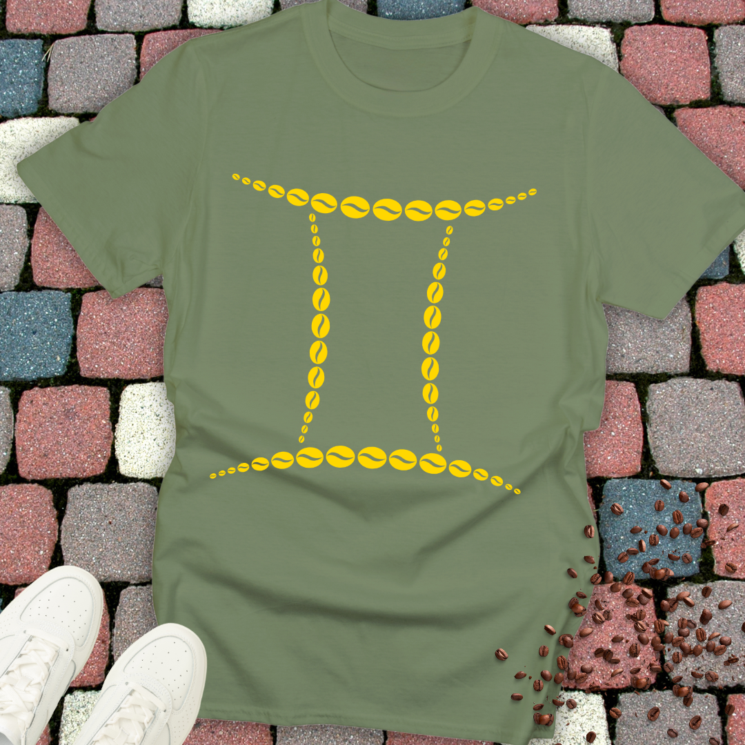 Gemini Zodiac Sign Coffee Bean T-Shirt