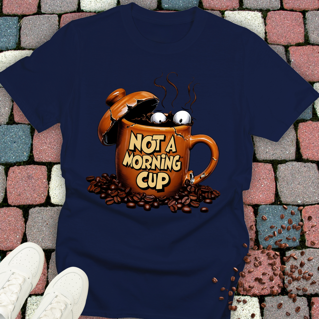 Unisex Coffee T-Shirt - 'not a morning cup' Design