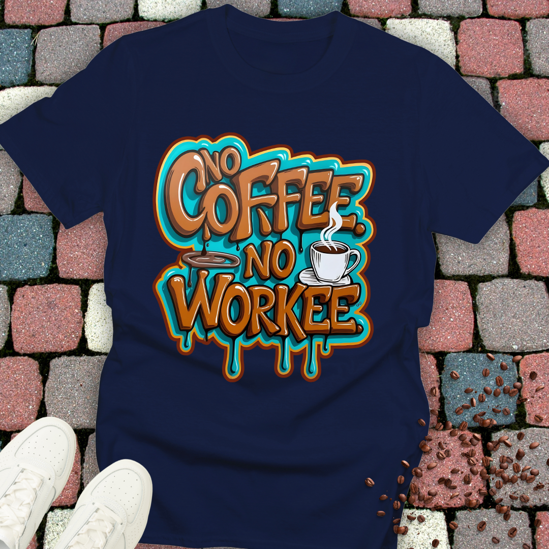 no coffee no workee T-shirt